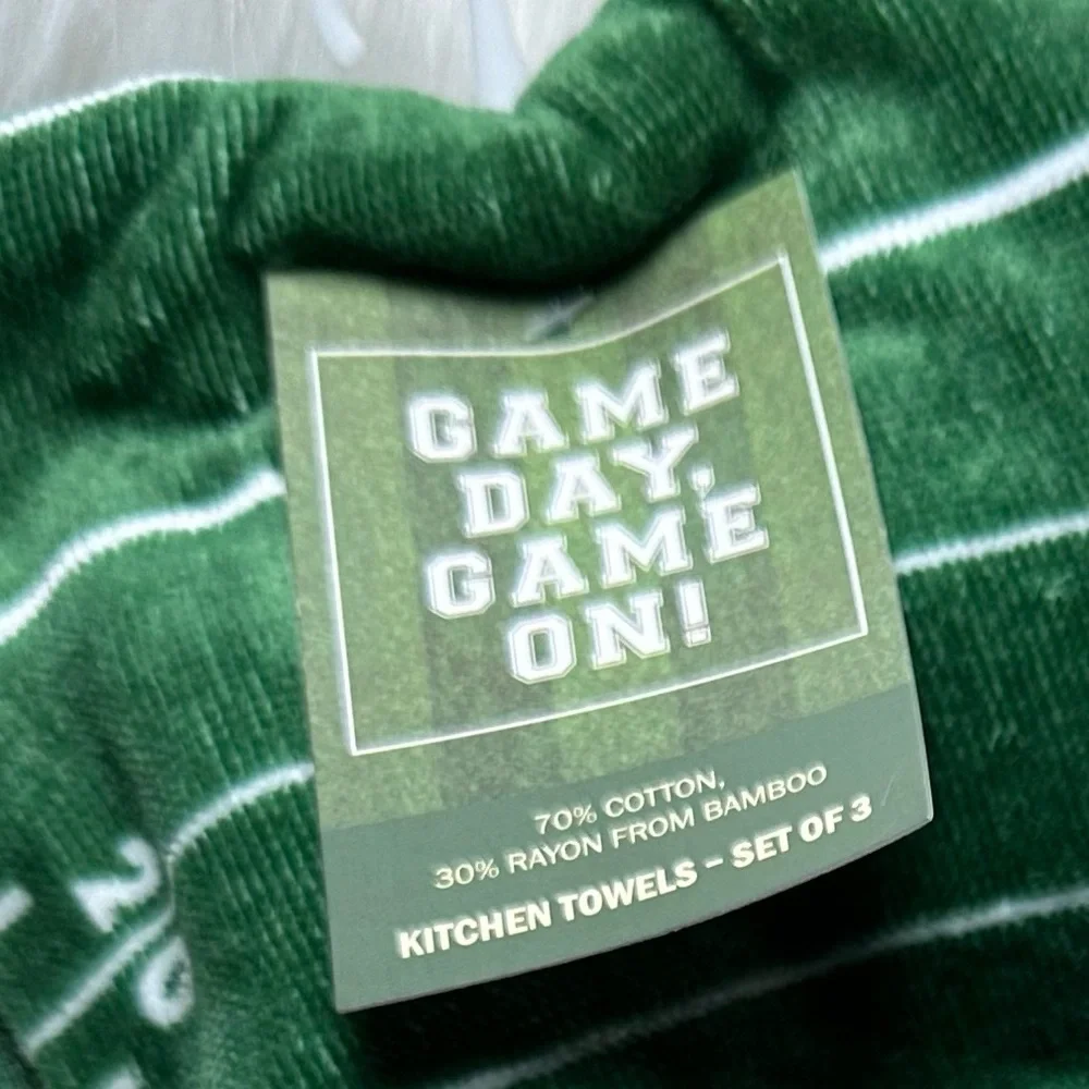 Football Field set of 3 Kitchen Towels | Game Day, Game On | NWT